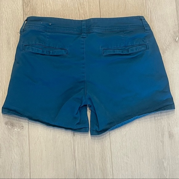 American Eagle Outfitters Stretch Midi Teal Blue Shorts Size 2 - Picture 7 of 8